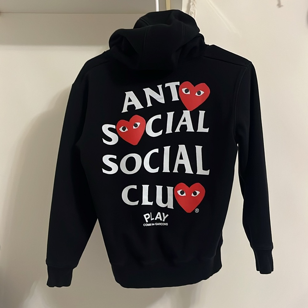 Anti Social Social Club X Comm des Garcons hoodie - Black, Velvet interior